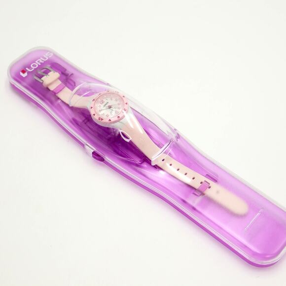 Seiko Accessories - NOS Lorus Pink Analog 29mm Watch Backlight Silicone Strap New in Package Working